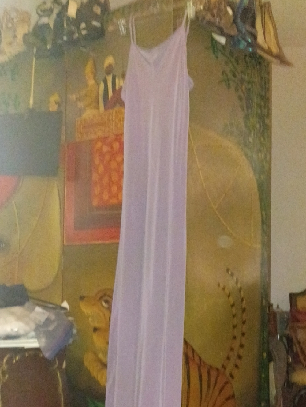 Express Lavender Sheer Spaghetti Strap Maxi Slip Dress